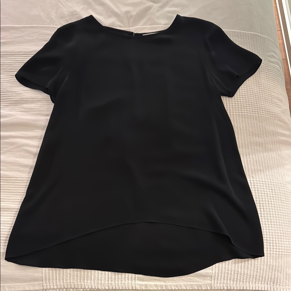 100% silk black Wilfred short sleeve blouse
